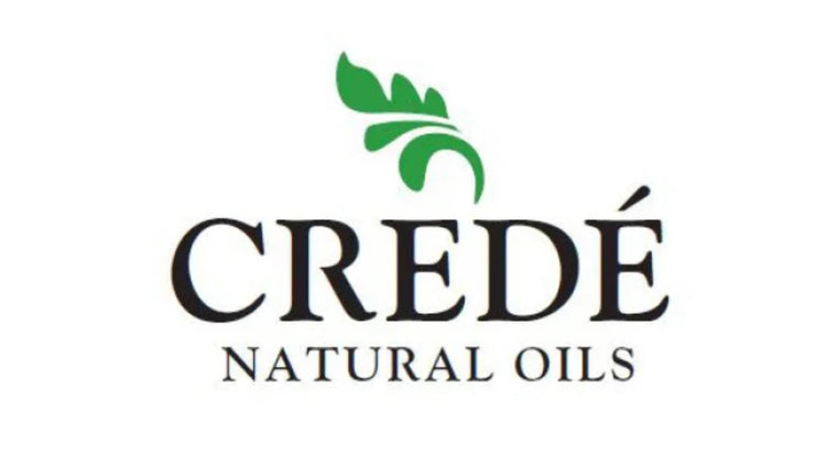 Crede Natural Oils - The Good Stuff logo, featuring a green leaf design above the company name, representing natural products.