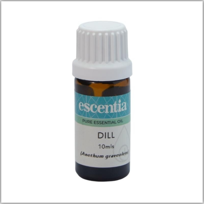 Escentia Dill Essential Oil – A refreshing, aromatic oil known for its digestive and calming properties, ideal for aromatherapy, 10ml bottle.