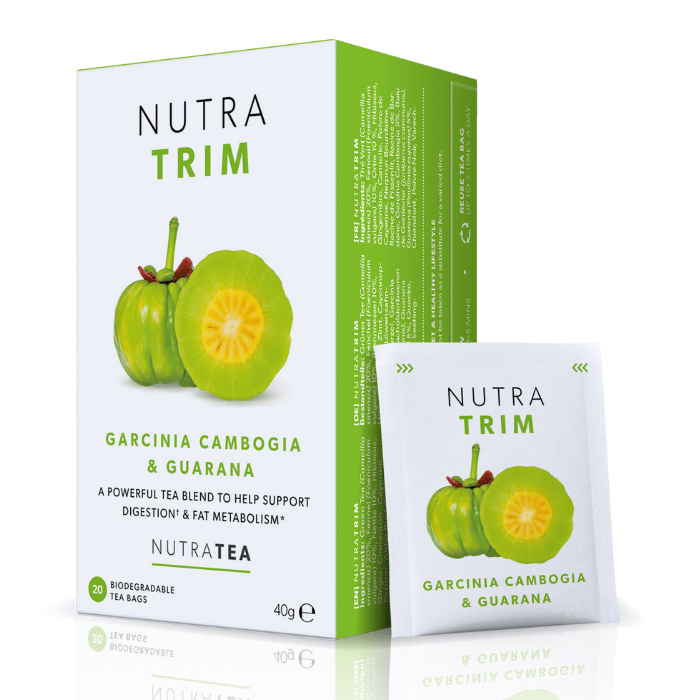 NutraTea Trim Garcinia Cambogia & Guarana Tea – A powerful herbal blend designed to support digestion and fat metabolism, 20 biodegradable bags.