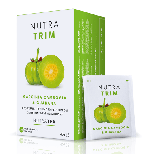 NutraTea Trim Garcinia Cambogia & Guarana Tea – A powerful herbal blend designed to support digestion and fat metabolism, 20 biodegradable bags.