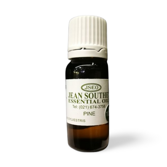 Jean Southey Essential Oils Pine 10ml bottle with white cap, featuring pine oil for natural aromatherapy and wellness purposes.