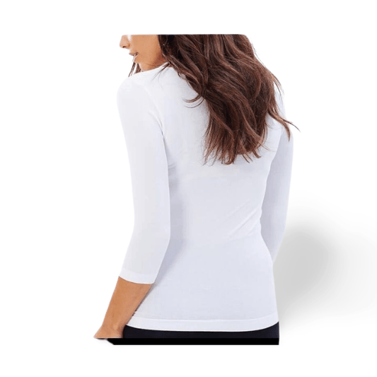 Boody Body EcoWear Women's Long Sleeve Top - White, X-Large 