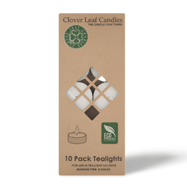 CLOVER LEAF Tea Light Candles Plain - THE GOOD STUFF